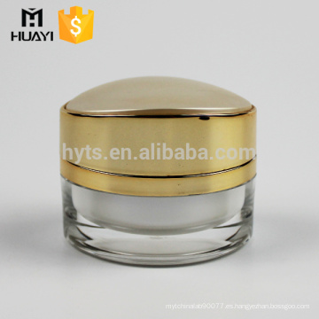 tarro de crema cosmético de pintura interior blanco decorativo con tapa de oro de lujo